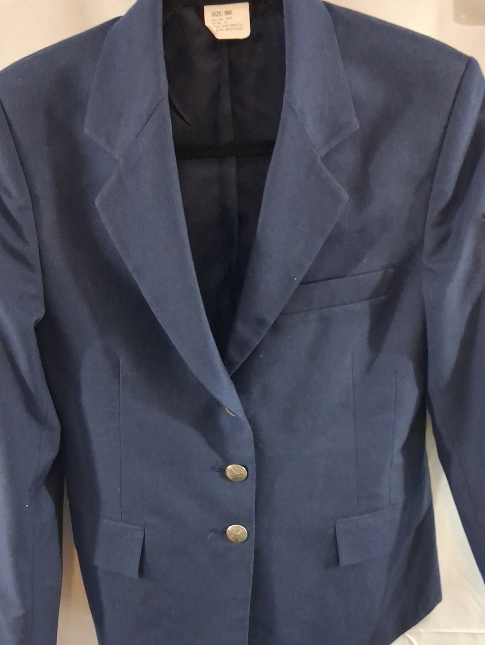 Structured Navy Women's Tailored Blazer - Unbranded Silver Buttons Patches